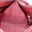 CARTIER Must Line Boston Bag Leather Bordeaux Gold Auth 196057-20