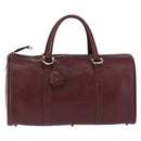 CARTIER Must Line Boston Bag Leather Bordeaux Gold Auth 196057-13