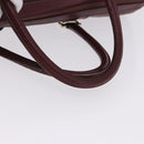 CARTIER Must Line Boston Bag Leather Bordeaux Gold Auth 196057-7
