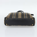 FENDI Pecan Canvas Hand Bag Black Brown Auth 196062A-5