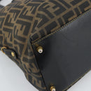 FENDI Zucca Canvas Hand Bag Brown Black Auth 196063-14