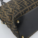 FENDI Zucca Canvas Hand Bag Brown Black Auth 196063-16