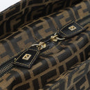 FENDI Zucca Canvas Hand Bag Brown Black Auth 196063-10