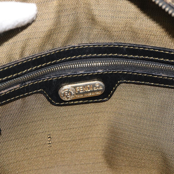 FENDI Zucca Canvas Hand Bag Brown Black Auth 196063