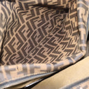FENDI Zucca Canvas Hand Bag Brown Black Auth 196063-22