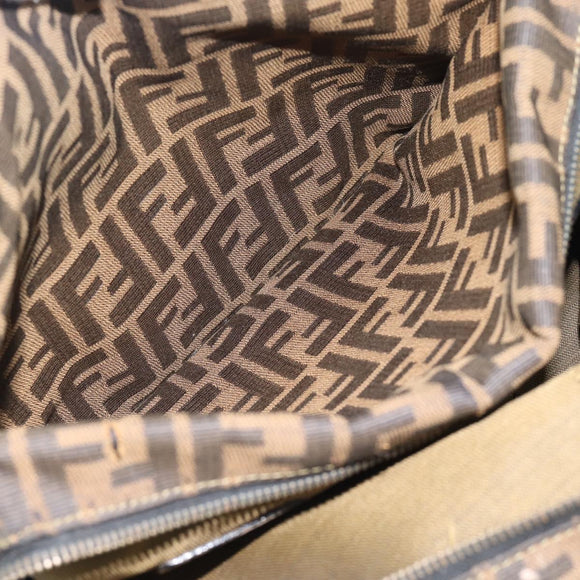 FENDI Zucca Canvas Hand Bag Brown Black Auth 196063