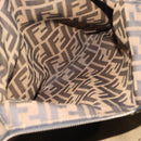 FENDI Zucca Canvas Hand Bag Brown Black Auth 196063-23