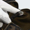 FENDI Zucca Canvas Hand Bag Brown Black Auth 196063-12