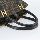 FENDI Zucca Canvas Hand Bag Brown Black Auth 196063-7