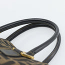 FENDI Zucca Canvas Hand Bag Brown Black Auth 196063-8