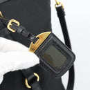 PRADA Tote Bag Nylon 2way Black Gold Auth 196064-9