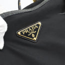 PRADA Tote Bag Nylon 2way Black Gold Auth 196064-20