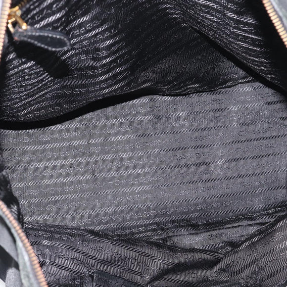 PRADA Tote Bag Nylon 2way Black Gold Auth 196064