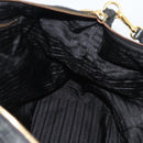 PRADA Tote Bag Nylon 2way Black Gold Auth 196064-22