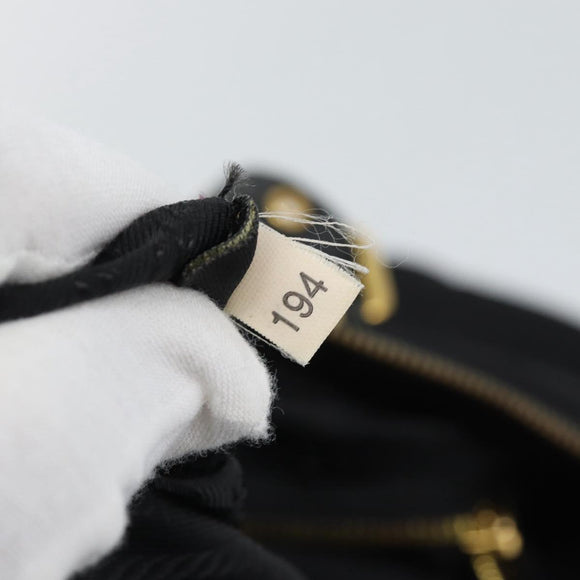 PRADA Tote Bag Nylon 2way Black Gold Auth 196064