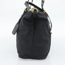 PRADA Tote Bag Nylon 2way Black Gold Auth 196064-4