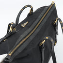 PRADA Tote Bag Nylon 2way Black Gold Auth 196064-6