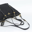 PRADA Tote Bag Nylon 2way Black Gold Auth 196064-8