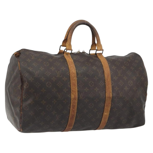 LOUIS VUITTON Monogram Keepall 50 Boston Bag M41426 LV Auth 196065