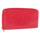 LOUIS VUITTON Monogram Vernis Zippy Long Wallet Pink M93058 LV Auth 196066V-1