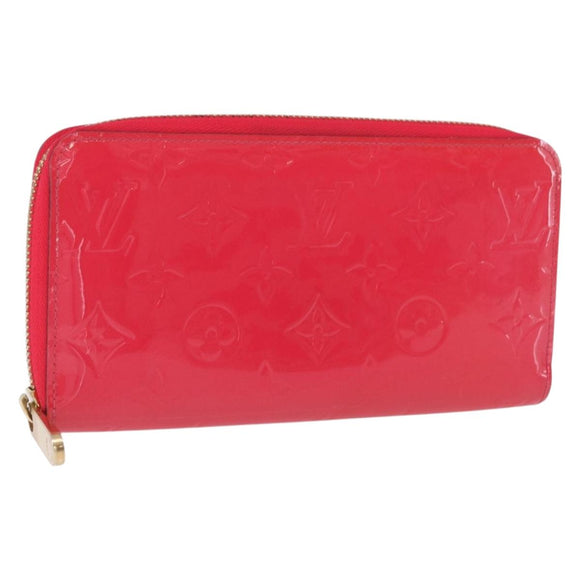 LOUIS VUITTON Monogram Vernis Zippy Long Wallet Pink M93058 LV Auth 196066V