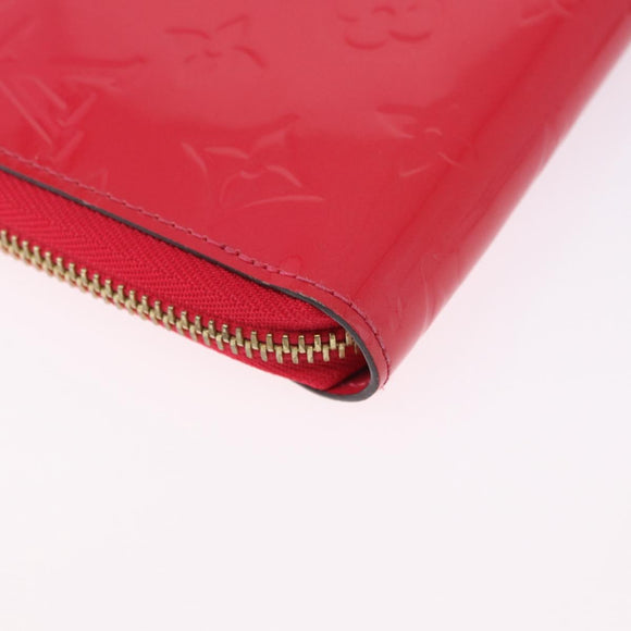 LOUIS VUITTON Monogram Vernis Zippy Long Wallet Pink M93058 LV Auth 196066V
