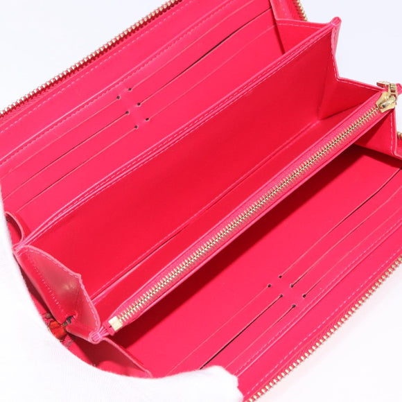 LOUIS VUITTON Monogram Vernis Zippy Long Wallet Pink M93058 LV Auth 196066V