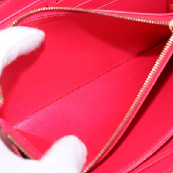 LOUIS VUITTON Monogram Vernis Zippy Long Wallet Pink M93058 LV Auth 196066V