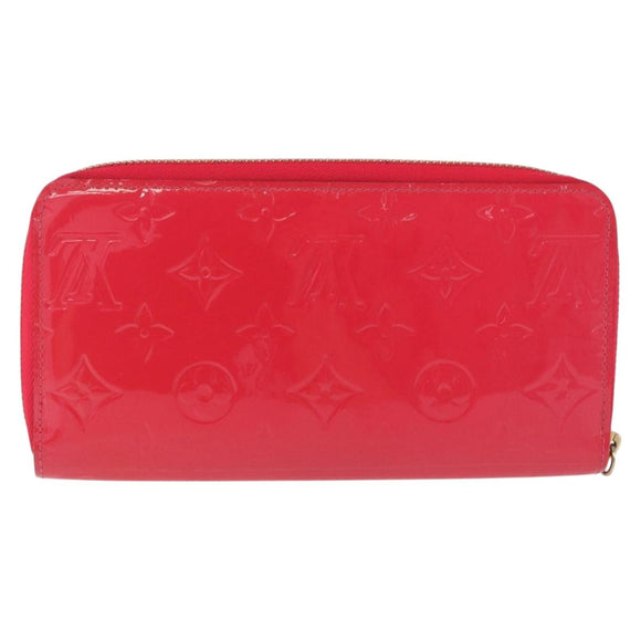 LOUIS VUITTON Monogram Vernis Zippy Long Wallet Pink M93058 LV Auth 196066V