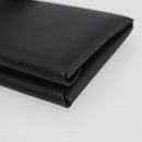 HERMES Calvi Duo Coin Purse Leather Black Silver Auth 196067V-10