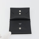 HERMES Calvi Duo Coin Purse Leather Black Silver Auth 196067V-12