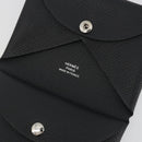 HERMES Calvi Duo Coin Purse Leather Black Silver Auth 196067V-13