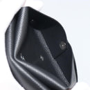 HERMES Calvi Duo Coin Purse Leather Black Silver Auth 196067V-14