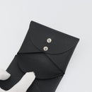 HERMES Calvi Duo Coin Purse Leather Black Silver Auth 196067V-15