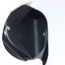HERMES Calvi Duo Coin Purse Leather Black Silver Auth 196067V-16