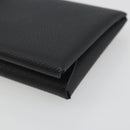HERMES Calvi Duo Coin Purse Leather Black Silver Auth 196067V-8