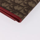 Christian Dior Trotter Canvas Compact Wallet PVC Beige Silver Auth 196069V-15