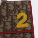 Christian Dior Trotter Canvas Compact Wallet PVC Beige Silver Auth 196069V-17