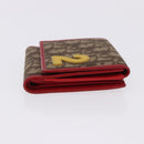 Christian Dior Trotter Canvas Compact Wallet PVC Beige Silver Auth 196069V-3