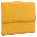GUCCI Compact Wallet Leather Yellow Gold 368233 Auth 196070A-1