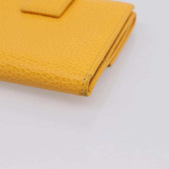GUCCI Compact Wallet Leather Yellow Gold 368233 Auth 196070A