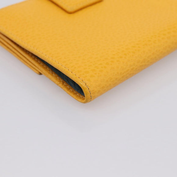 GUCCI Compact Wallet Leather Yellow Gold 368233 Auth 196070A