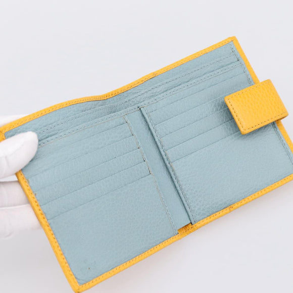 GUCCI Compact Wallet Leather Yellow Gold 368233 Auth 196070A