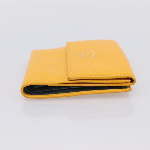 GUCCI Compact Wallet Leather Yellow Gold 368233 Auth 196070A