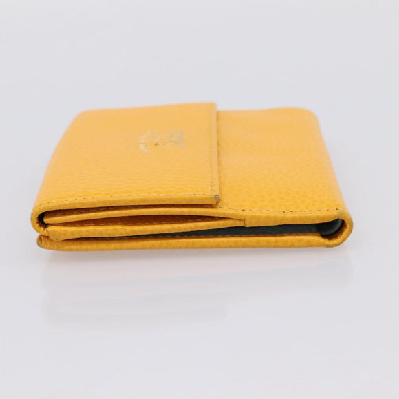 GUCCI Compact Wallet Leather Yellow Gold 368233 Auth 196070A