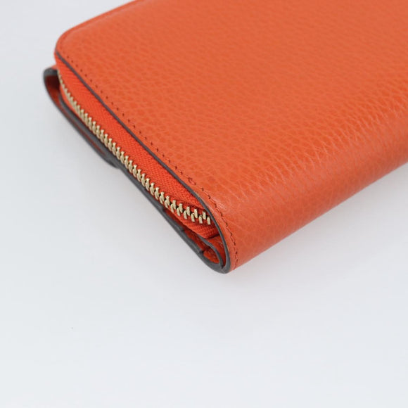 GUCCI Long Wallet Leather Outlet Orange 449397 Auth 196071A
