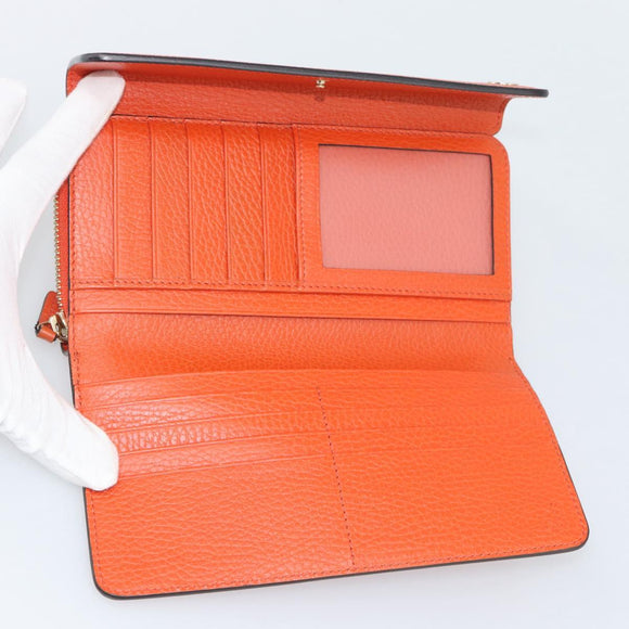 GUCCI Long Wallet Leather Outlet Orange 449397 Auth 196071A