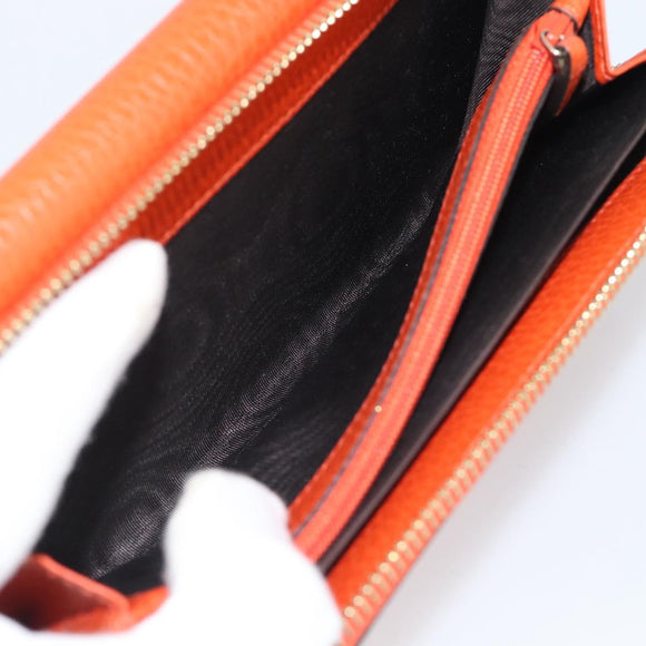 GUCCI Long Wallet Leather Outlet Orange 449397 Auth 196071A
