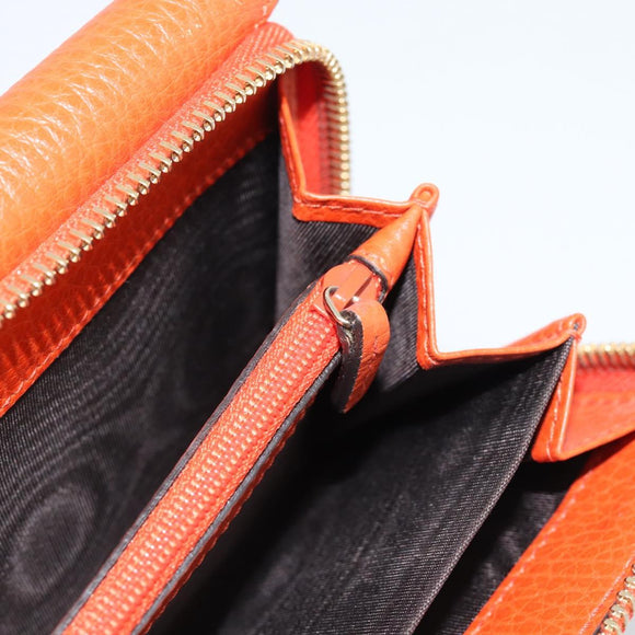 GUCCI Long Wallet Leather Outlet Orange 449397 Auth 196071A