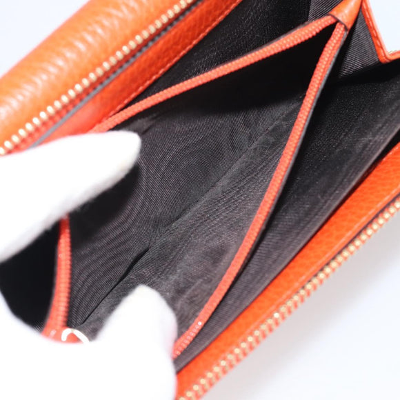GUCCI Long Wallet Leather Outlet Orange 449397 Auth 196071A